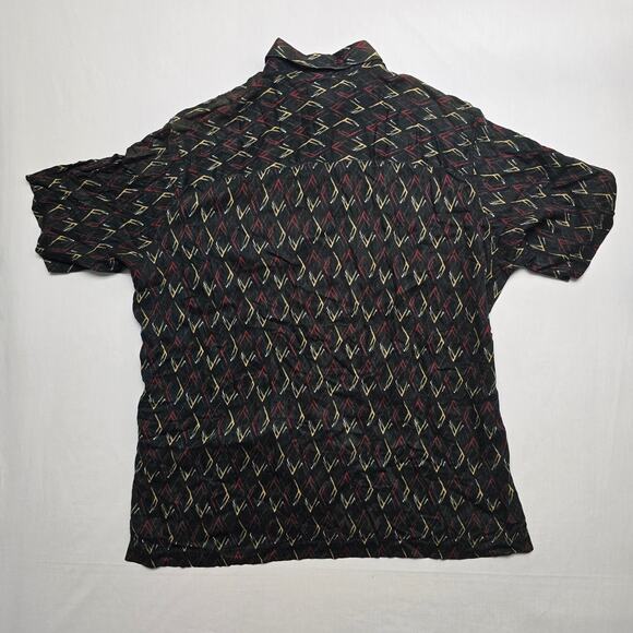 Crazy Horse Button Up Mens Large Hawaiian Geometric Short Sleeve Shirt - Picture 6 of 11